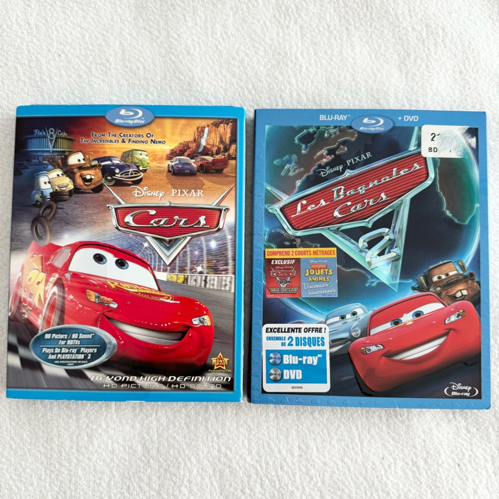 Cars 1, 2 Blu-Ray + DVD
